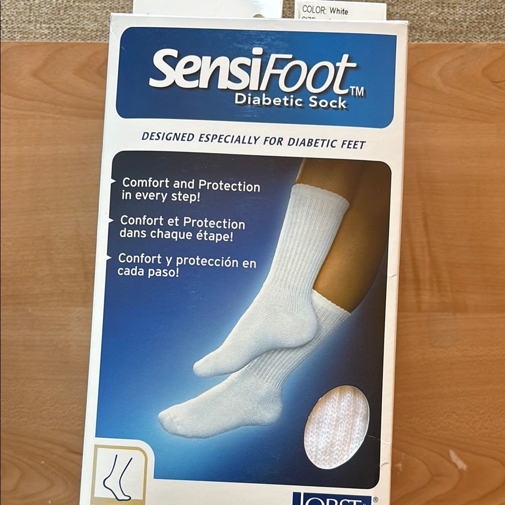 Jobst SensiFoot Diabetic Socks - White- knee high NEW
